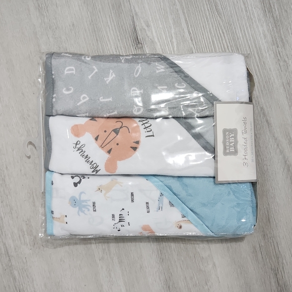 💖 Hudson Baby Hooded Towels set of 3 💖 - Picture 1 of 3